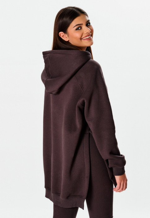 Bluza z kapturem czekoladowa, brązowa MIA Cottonland