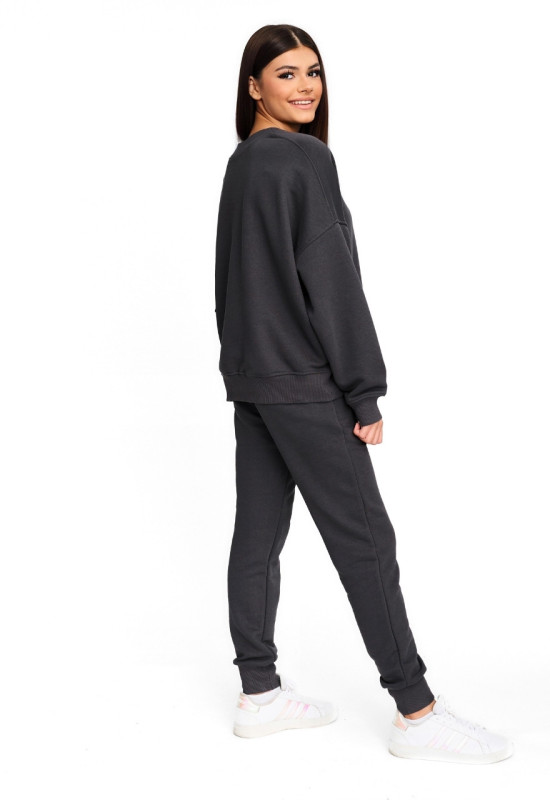 Dres COMFY GRAPHITE, luźna bluza oraz spodnie. Zestaw w kolorze antracytowym od polskiego producenta Cottonland.