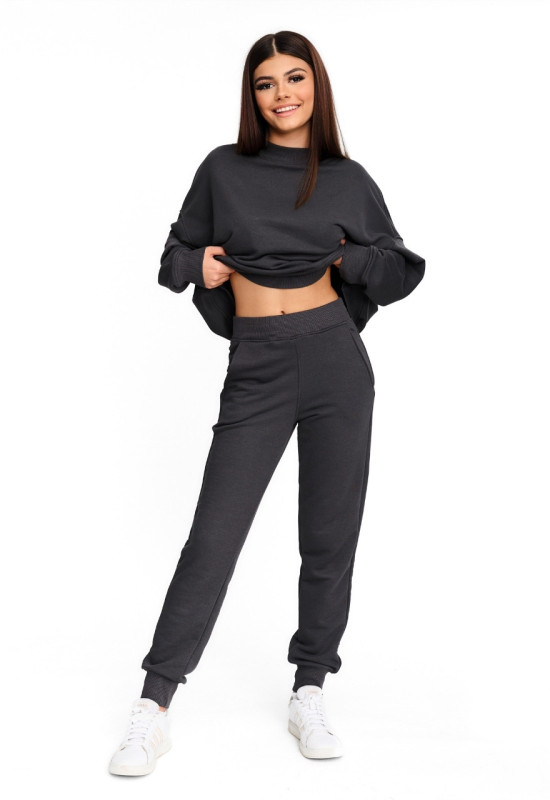 Dres COMFY GRAPHITE, luźna bluza oraz spodnie. Zestaw w kolorze antracytowym od polskiego producenta Cottonland.