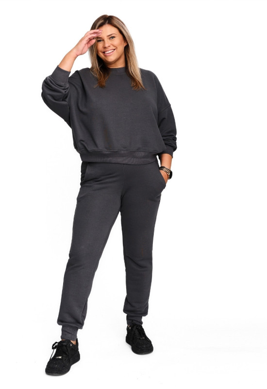 Dres COMFY GRAPHITE, luźna bluza oraz spodnie. Zestaw w kolorze antracytowym od polskiego producenta Cottonland.