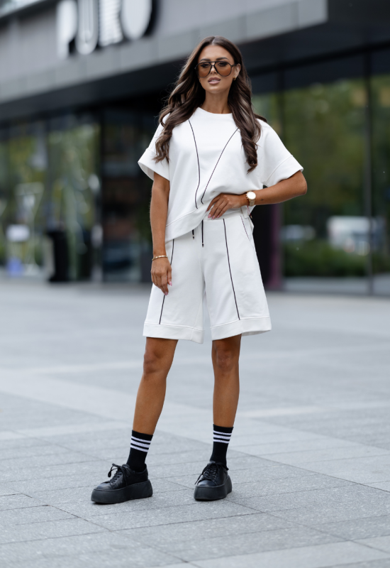 Dres bluza z bermudami - NASTI ECRU