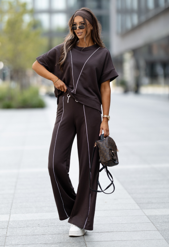 Szerokie spodnie szwedy - NASTI CHOCOLATE