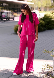 Dres bluza i spodnie z szeroką nogawką - NASTI FUCHSIA