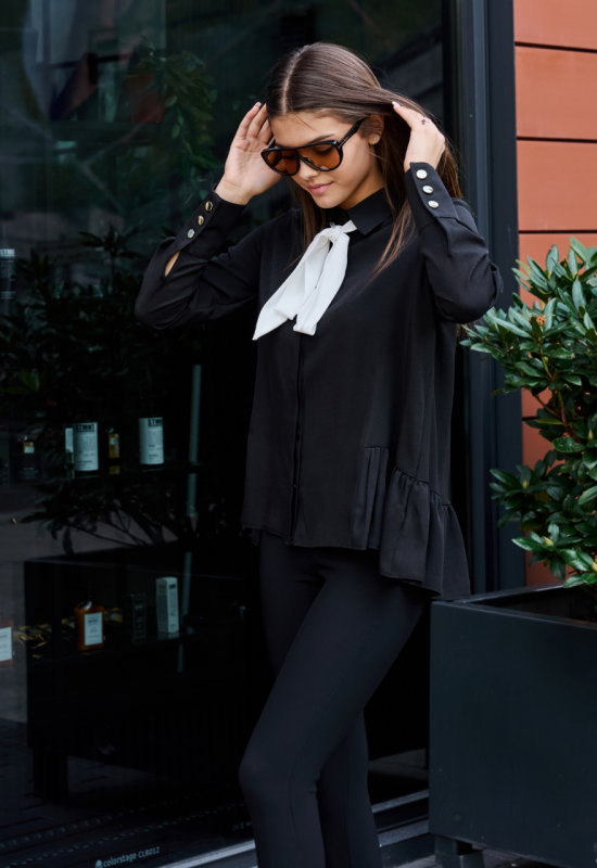 Koszula czarna z krawatem - AGA BLACK