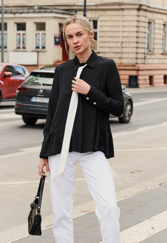 Koszula czarna z krawatem - AGA BLACK