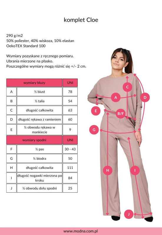 Komplet elegancki damski - CLOE RED WINE