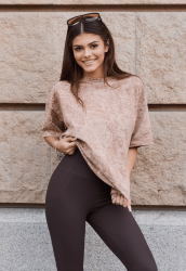 T-shirt OVERSIZE CAMEL MARBLE