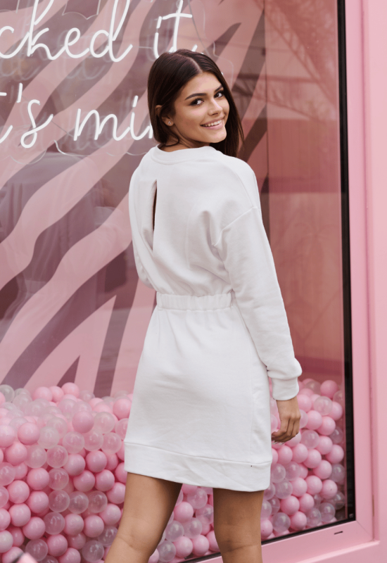 Sukienka z wycięciem na plecach MARTA ECRU